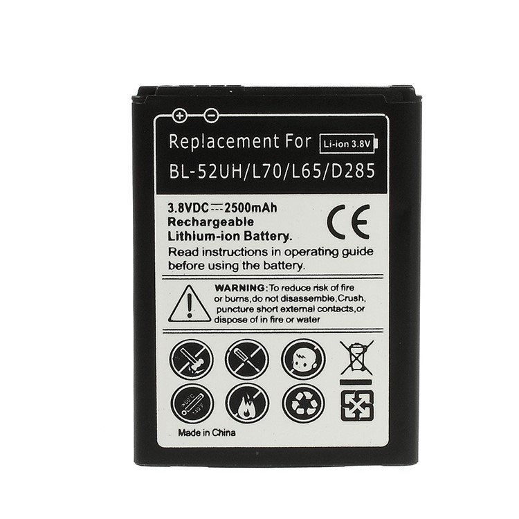 2500mAh BL-52UH Battery Replacement for LG Optimus L70 L65 D320 D285-1