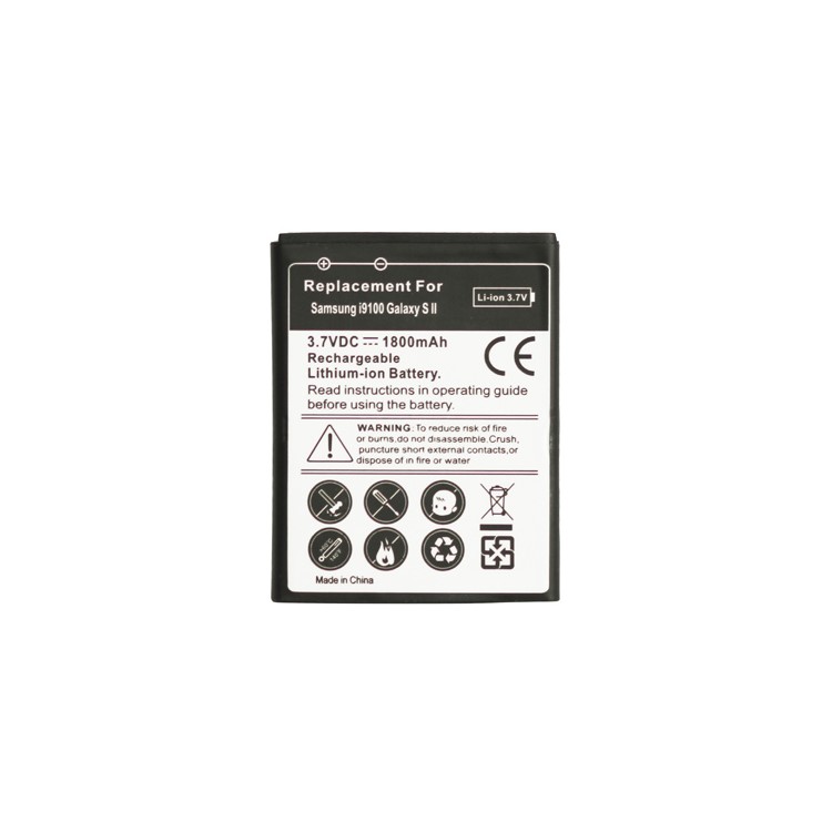 1800mAh Li-ion Rechargeable Battery Replacement for Samsung I9100 Galaxy S II-1