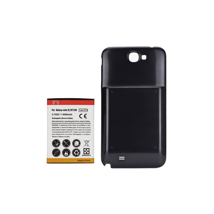 Samsung Galaxy Note ii N7100 Extended Battery with Battery Door Cover 6500mAh - Grey-1