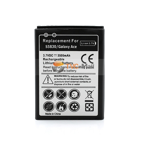 Extended Battery with Battery Cover Door for Samsung Galaxy Ace S5830 3500mAh-7