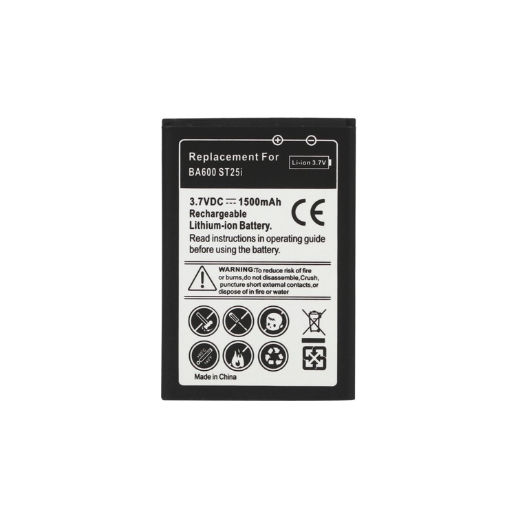 1500mAh Battery Replacement for Sony Xperia U ST25i Kumquat BA600-1