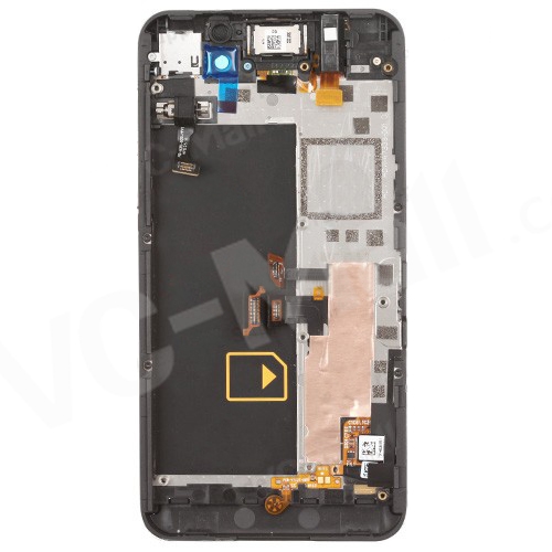 Black LCD Assembly Touch Screen + Middle Plate + Power Button + Earphone Jack w/ Flex Cable Ribbon for BlackBerry Z10 4G Version (OEM)-2