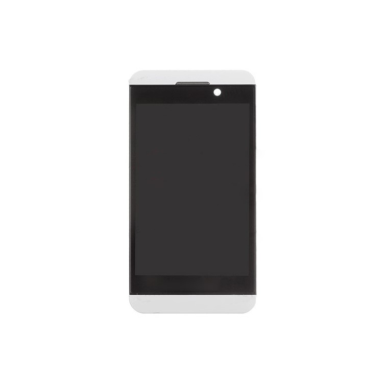 White LCD Assembly Touch Screen + Middle Plate + Power Button + Earphone Jack w/ Flex Cable Ribbon for BlackBerry Z10 4G Version (OEM)-1
