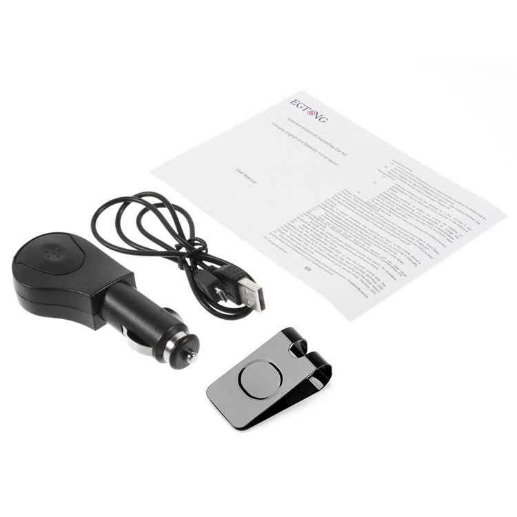 Blue Portable Sunvisor Bluetooth Speakerphone Hands-free Car Kit for iPhone iPad Samsung Sony LG-10