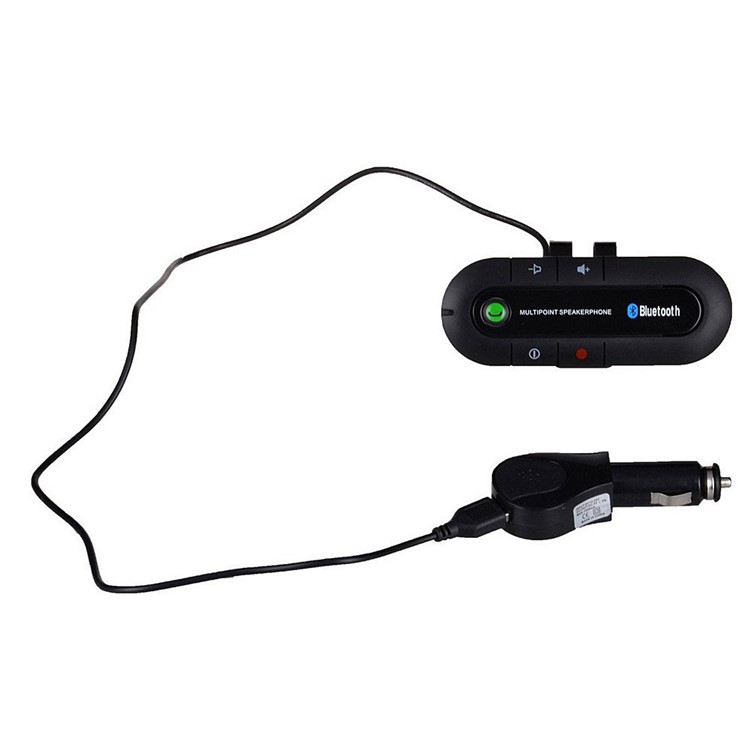Blue Portable Sunvisor Bluetooth Speakerphone Hands-free Car Kit for iPhone iPad Samsung Sony LG-7