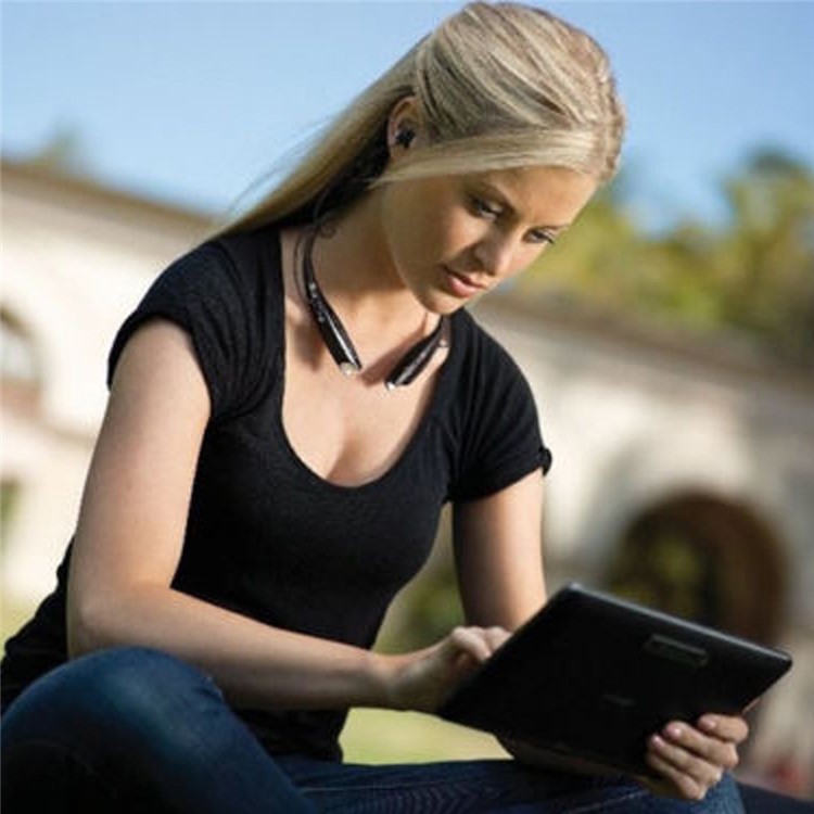 HV-800 Wireless Bluetooth Music Sports Stereo Headset Headphone Vibration Alert on Call - Black-11