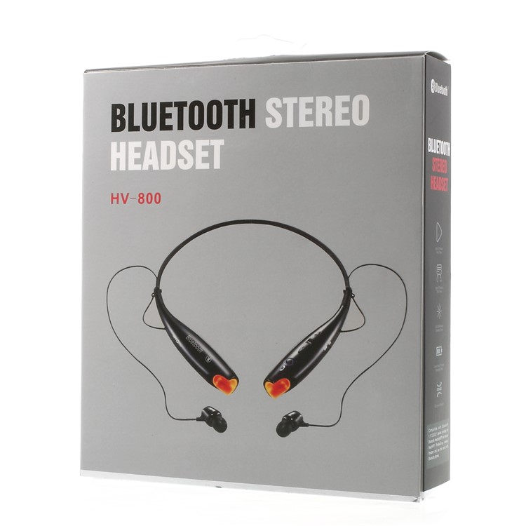 HV-800 Wireless Bluetooth Music Sports Stereo Headset Headphone Vibration Alert on Call - Black-15