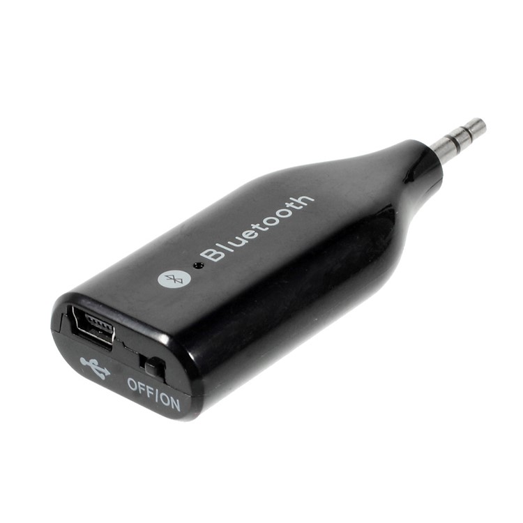 BM-E6 Mini 3.5mm Plug Bluetooth 3.0 Receiver Adapter Dongle w/ Microphone - Black-1