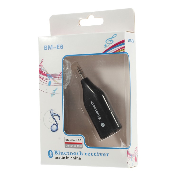 BM-E6 Mini 3.5mm Plug Bluetooth 3.0 Receiver Adapter Dongle w/ Microphone - Black-6