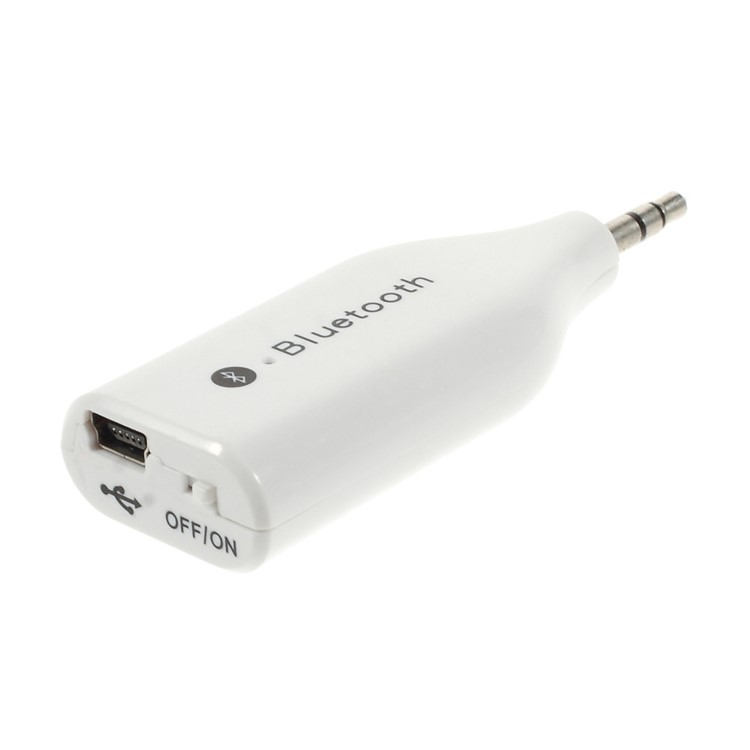 BM-E6 Mini 3.5mm Plug Bluetooth 3.0 Receiver Dongle w/ Microphone - White-1