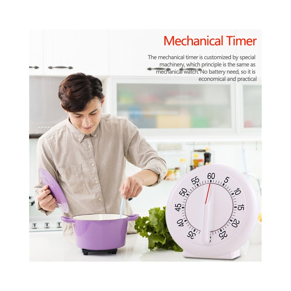60 Minutes Mechanical Clocking Big Circle Pendulum Timer Reminder-5