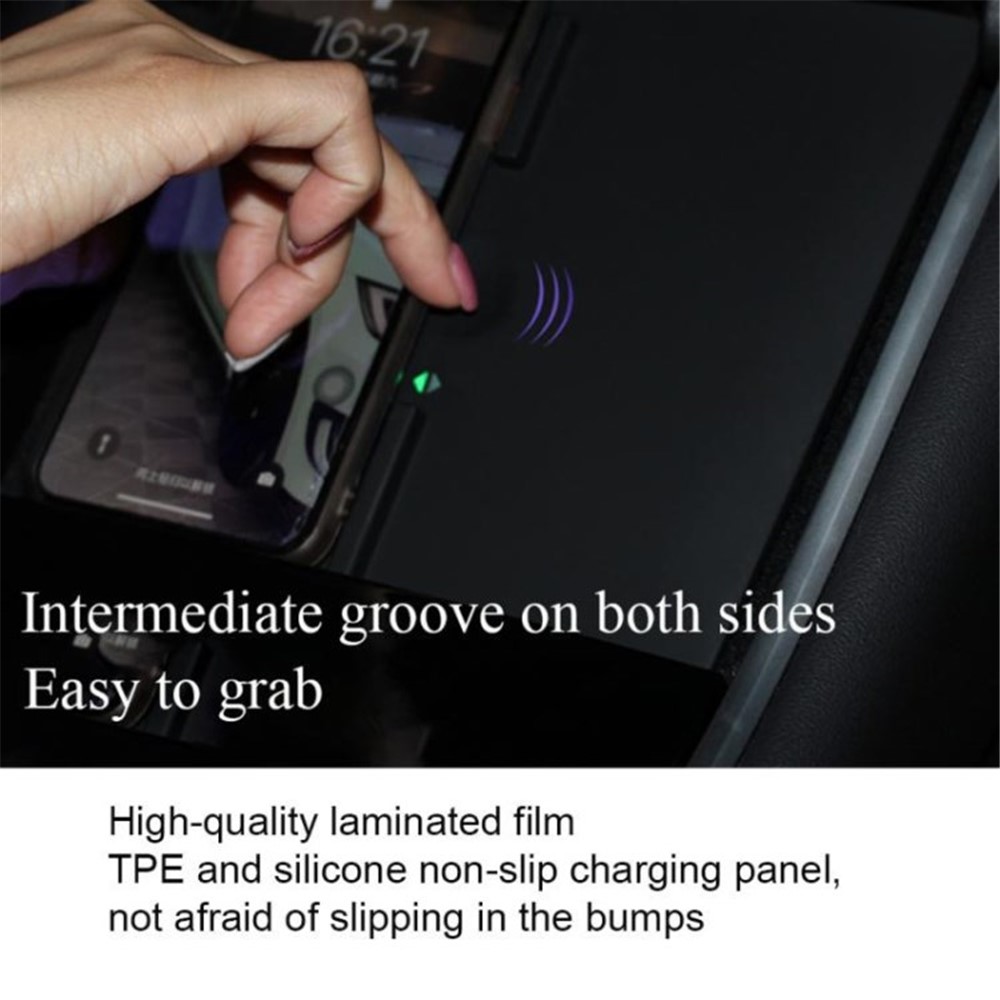 For TESLA Model 3 Dual Fast Charging Phone Central Control Wireless Charger Charging Board - Carbon Fiber Upgrade Style-4