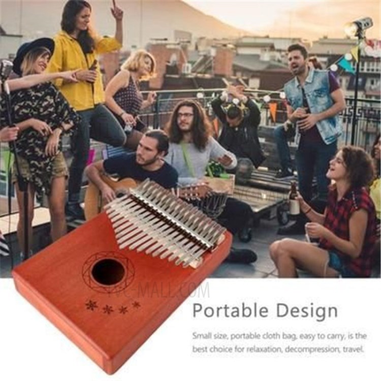 17-Tasten Kalimba Mahagoni Daumenklavier Tasteninstrument Geschenk-4
