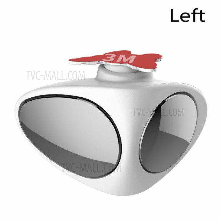 3R Car Parking Rearview Mirror HD 360° Wide Angle Reversing Vision - White/Left