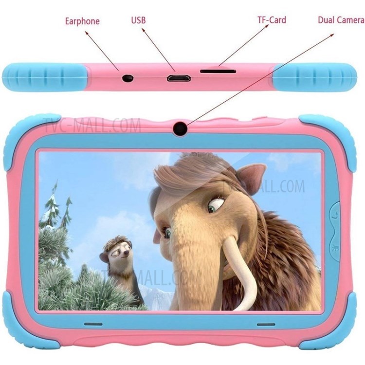 Android 9.0 Children's Tablet PC 7-inch IPS HD Screen 1GB + 16GB WiFi Dual Camera - Pink-5