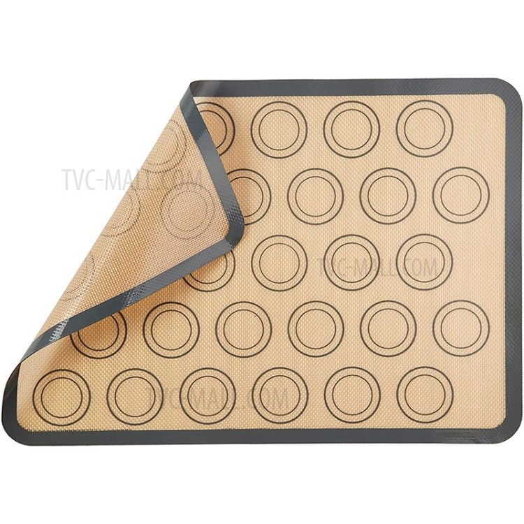2pcs Silicone Cozimento Biscoito Folha Esteira Conjunto Pastelaria Cozimento Forro Esteiras De Churrasco Antiaderente Resistentes Ao Calor - Cinzento-2