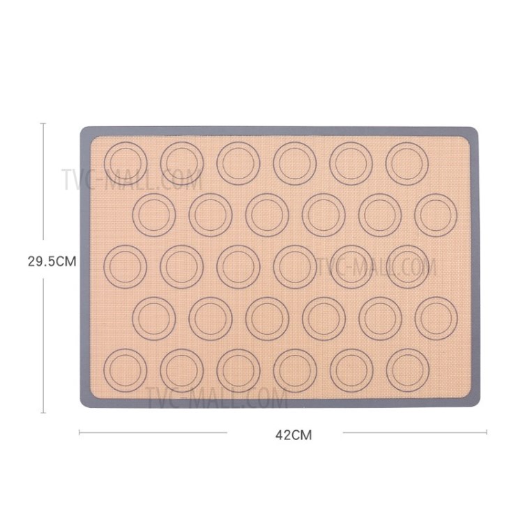 2pcs Silicone Cozimento Biscoito Folha Esteira Conjunto Pastelaria Cozimento Forro Esteiras De Churrasco Antiaderente Resistentes Ao Calor - Cinzento-4