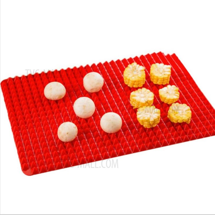 39*27cm Pyramid Pan Fat Reducing Non-Stick Silicone Cooking Mat Oven Baking Tray-5