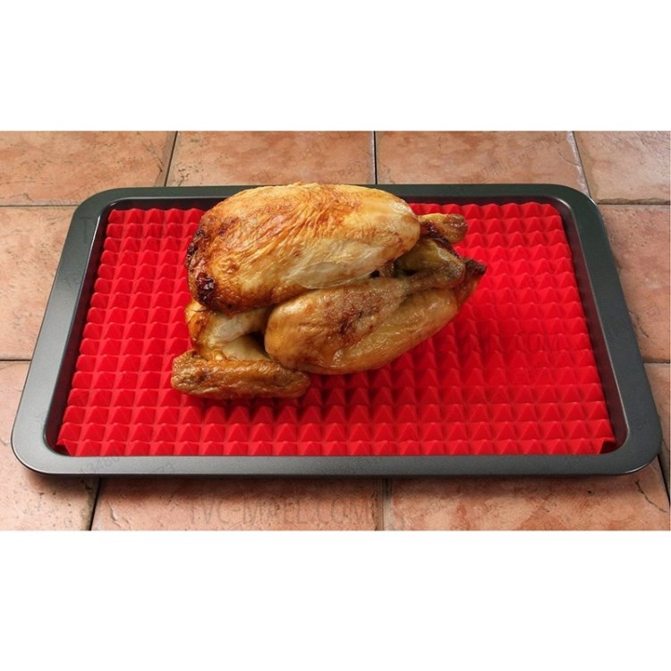 39*27cm Pyramid Pan Fat Reducing Non-Stick Silicone Cooking Mat Oven Baking Tray-7