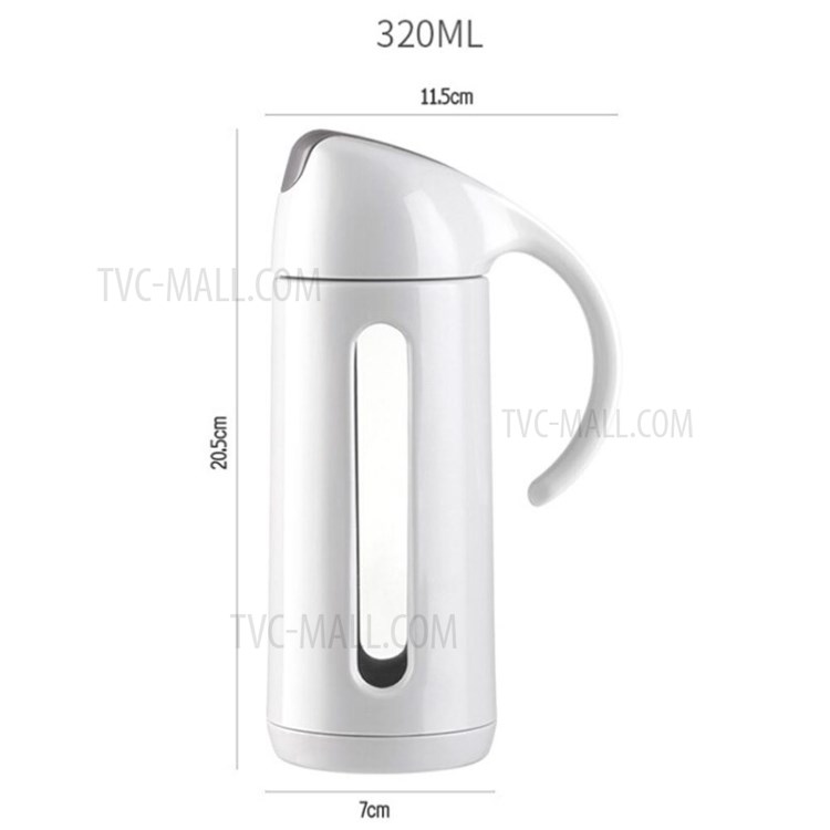 Auto Flip Oil Dispenser Bottle Glass Leak-proof Oil Jar Seasoning Soy Sauce Jar 320ML - White//320ML-3