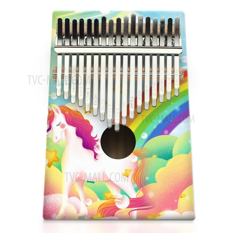 17 Key Spruce Wooden Kalimba Thumb Piano Finger Percussion Instrument with Accessories - Horse