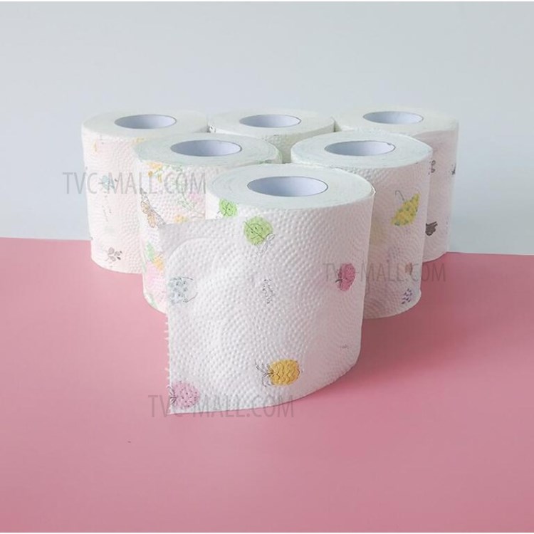 6 Rollen / Set Farbe Bedrucktes Toilettenpapier Bad Toilettenpapier-5