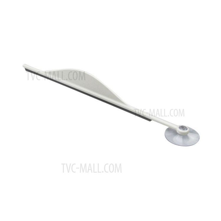 Bath Glass Mirror Cleaning Tools Suction Cup Flat Defogger Steam Shave Clean Brush Wiper-Off - White
