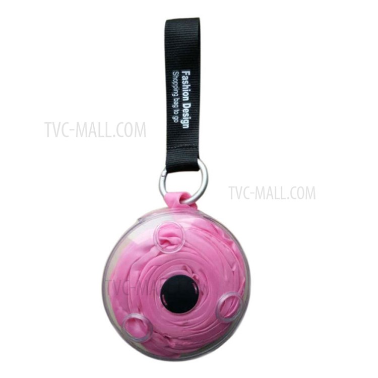 Ultra-small Portable Folding Telescopic Storage Bag Small Disc Shopping Bag - Pink