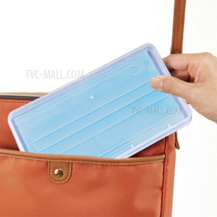 Dust-proof Clear Plastic Case Mask Storage Box Portable Decoration Stationery Box-2