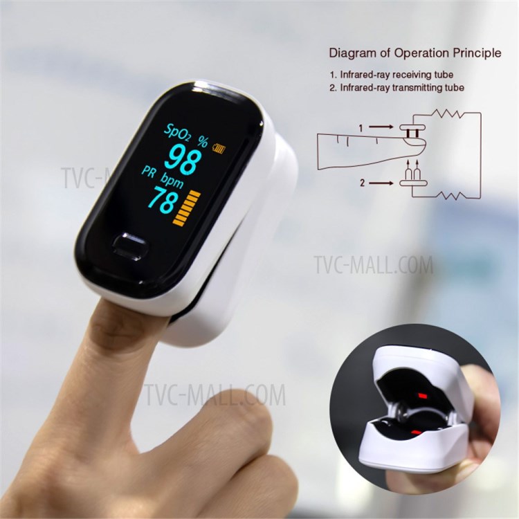 OLED Screen Fingertip Oximeter Finger Clip Blood Oxygen Pulse Heart Rate Monitor-2