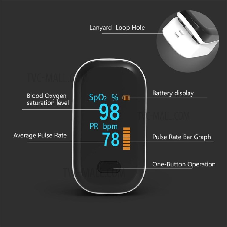 OLED Screen Fingertip Oximeter Finger Clip Blood Oxygen Pulse Heart Rate Monitor-6