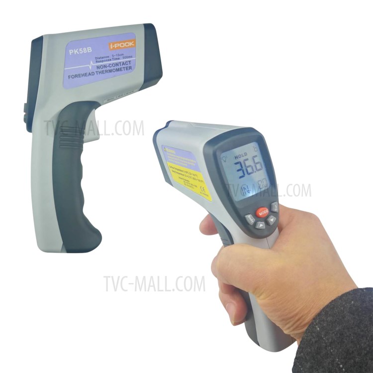 LCD Forehead Body Temperature Meter Digital Non-contact IR Infrared Thermometer - Black-1