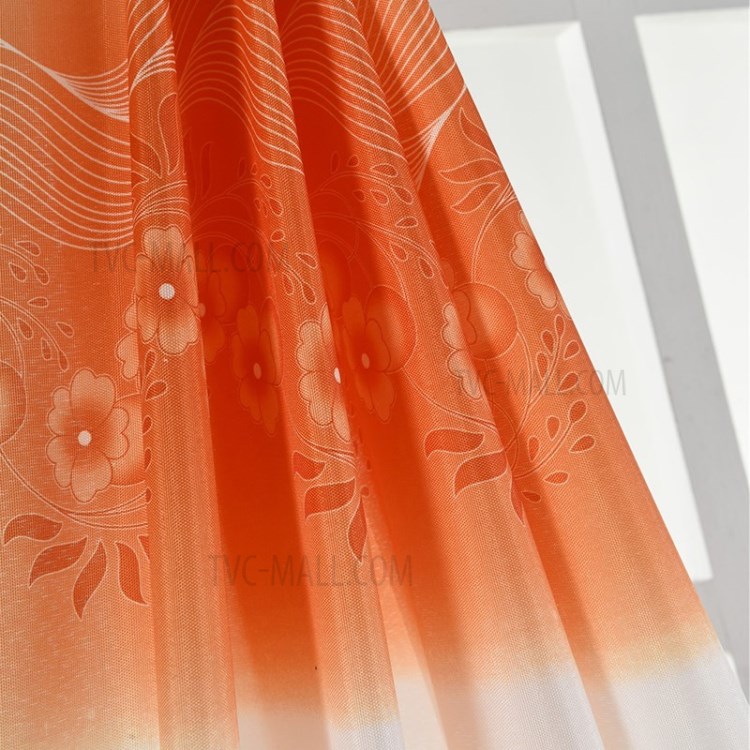 Printed Curtain Coated Window Drape Home Decor Window Shade 100x200cm - Orange-11