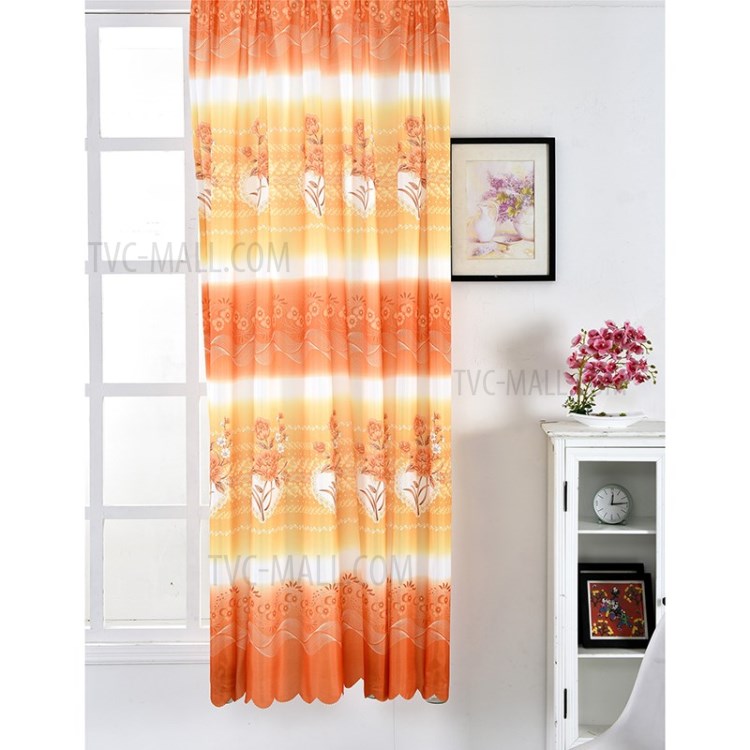 Printed Curtain Coated Window Drape Home Decor Window Shade 100x200cm - Orange-3