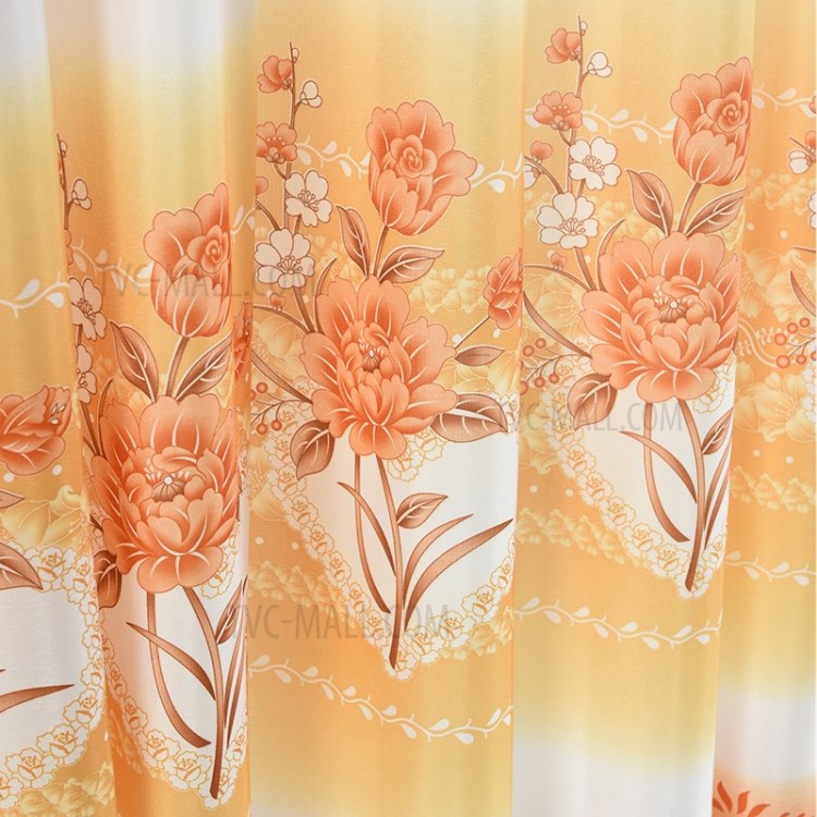 Printed Curtain Coated Window Drape Home Decor Window Shade 100x200cm - Orange-4