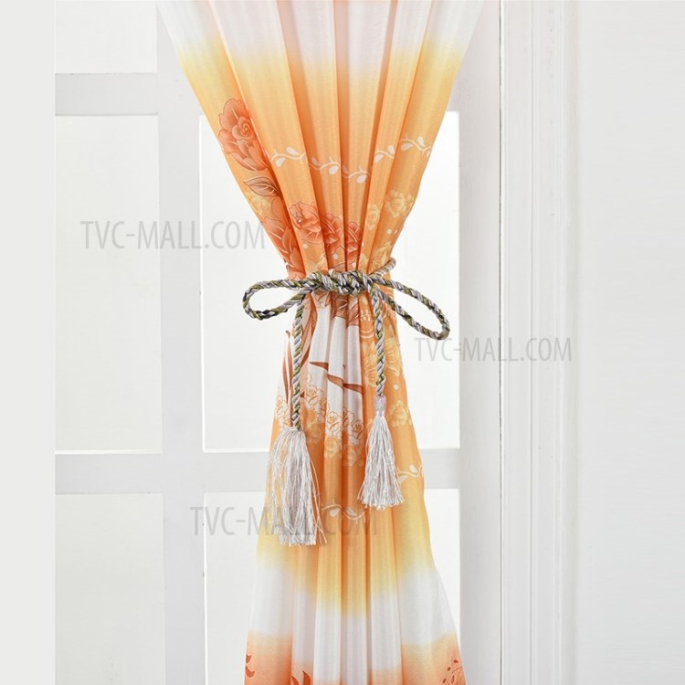 Printed Curtain Coated Window Drape Home Decor Window Shade 100x200cm - Orange-7