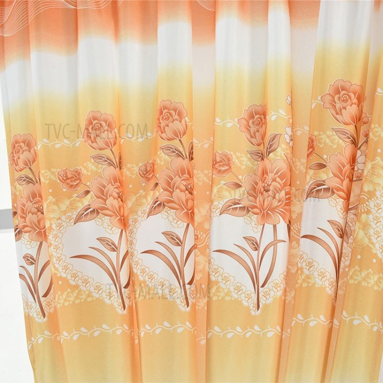 Printed Curtain Coated Window Drape Home Decor Window Shade 100x200cm - Orange-8