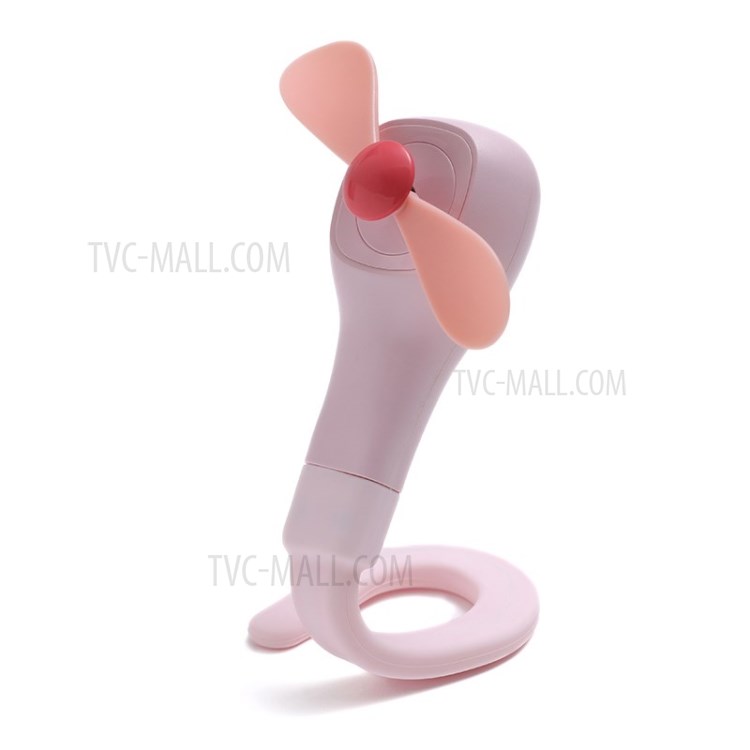Creative Mini Deformable Cooling Fan Portable USB Rechargeable Fan - Pink