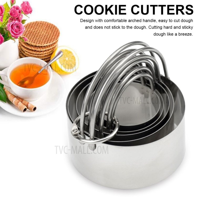 5Pcs Baking Cookie Cutter Mold Fondant Pastry Biscuit Stainless Steel Mould Set-1