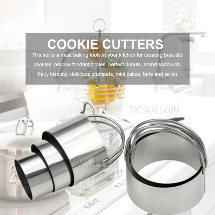 5Pcs Baking Cookie Cutter Mold Fondant Pastry Biscuit Stainless Steel Mould Set-2