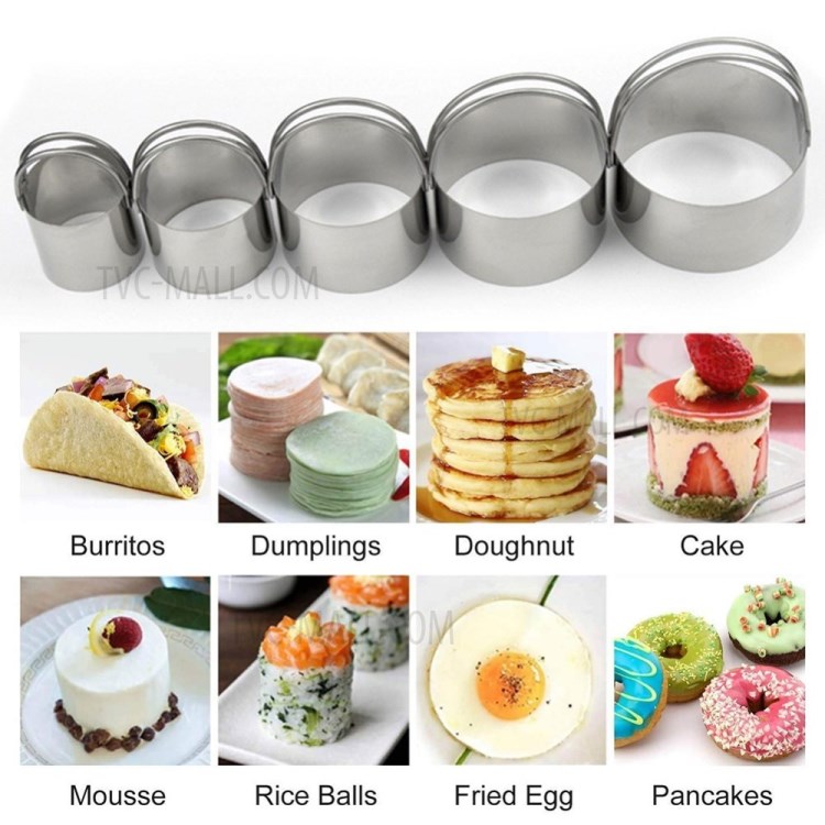 5Pcs Baking Cookie Cutter Mold Fondant Pastry Biscuit Stainless Steel Mould Set-4
