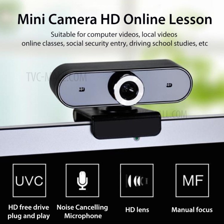 USB 2.0 HD Webcam Online Class Camera with Mic for Computer PC Laptop-2