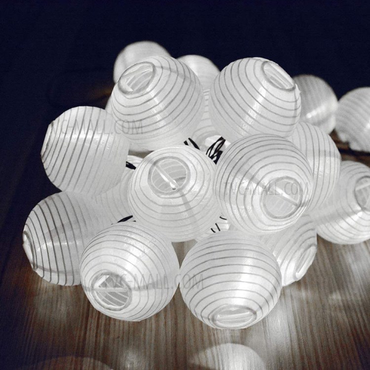 Solar Light LED Lantern Garland Wedding Decor String Lights Outdoor Fairy Garden-30 - LED 6.5m/White