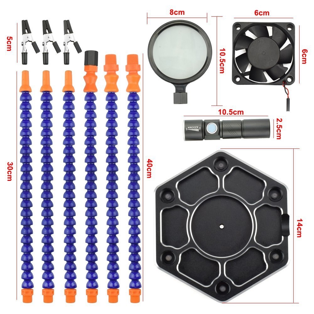 Herramienta De Mano De Ayudante De Soldadura Multi Con Brazos Flexibles De 6 Piezas Para La Estación De Reparación De Soldadura De La Placa De PCB