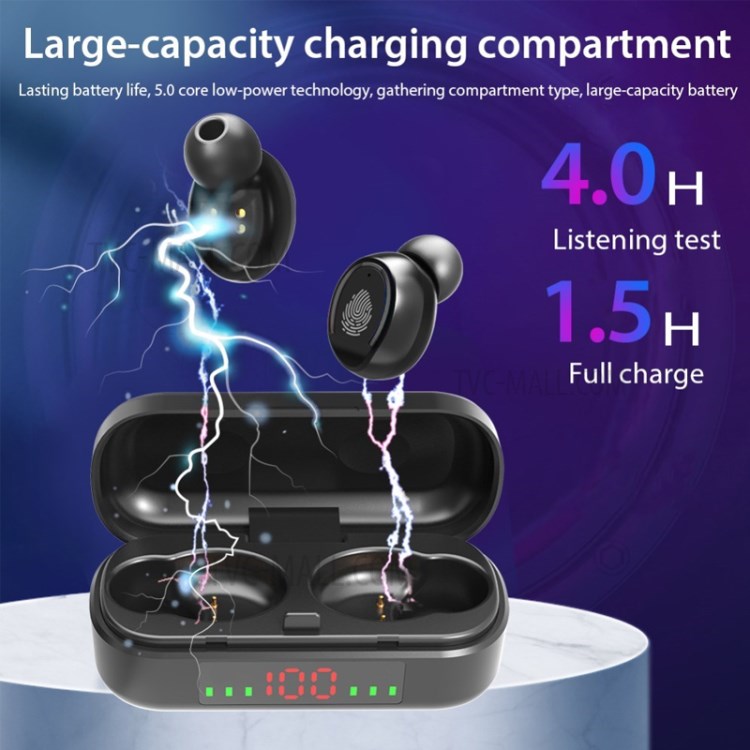 V8 TWS Wireless Earphone Bluetooth 5.0 Sports Headset Headphones with LED Digital Display-11