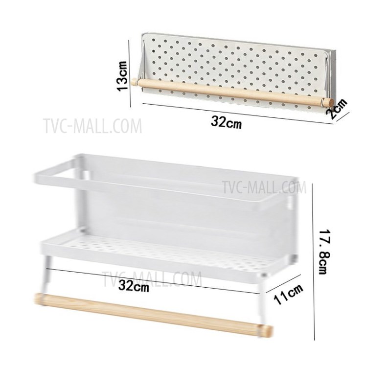 Singlelayer Foldable Refrigerator Storage Rack White