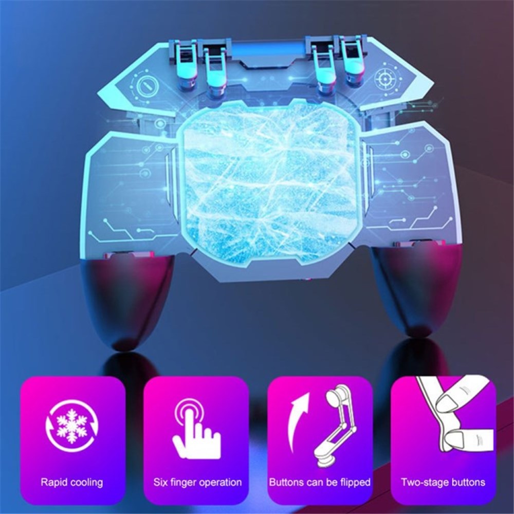 MEMO DL88 Sechs-Finger-Halbleiter Spiel Joypad Gamepad Griff Telefon Lüfterkühlung-11