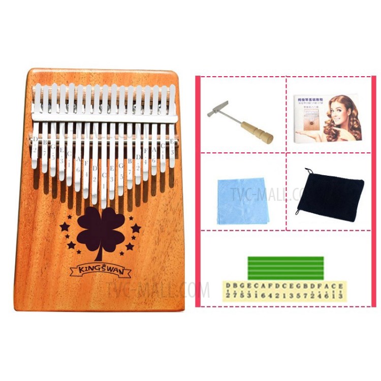 Kalimba 17-note Forest Deer Series Thumb Piano - Four Leaves Clover-1