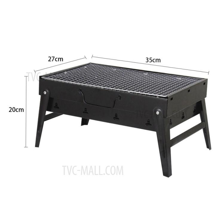 Portable Black Steel Home Folding Barbecue Oven - Standard Configuration: Iron Mesh/Thick Type/Small Size: 35*27*20cm - Standard Configuration: Iron Mesh/Thick Type//Small Size: 35*27*20cm