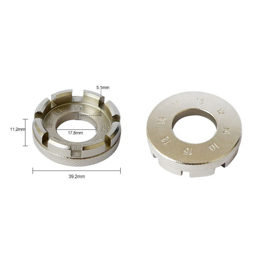 Mountain Bike Repairing Tool Nickel Plated Round Spoke Wrench Single Wheel Rim 8 - notch Steel Wire Repairing Ring-7